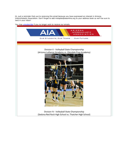 Volleyball State Championship (Arizona Lutheran Academy Vs