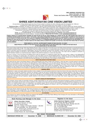 Shree Ashtavinayak Cine Vision Limited