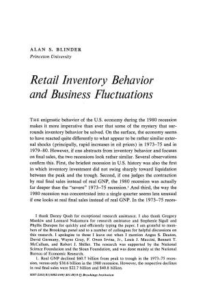 Retail Inventory Behavior and Business Fluctuations