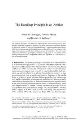 The Handicap Principle Is an Artifact