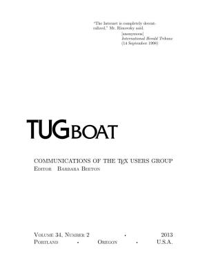 Communications of the Tex Users Group 2013 U.S.A