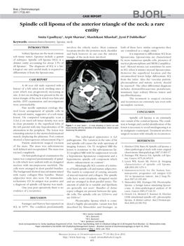 Spindle Cell Lipoma of the Anterior Triangle of the Neck