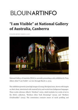 “I Am Visible” at National Gallery of Australia, Canberra