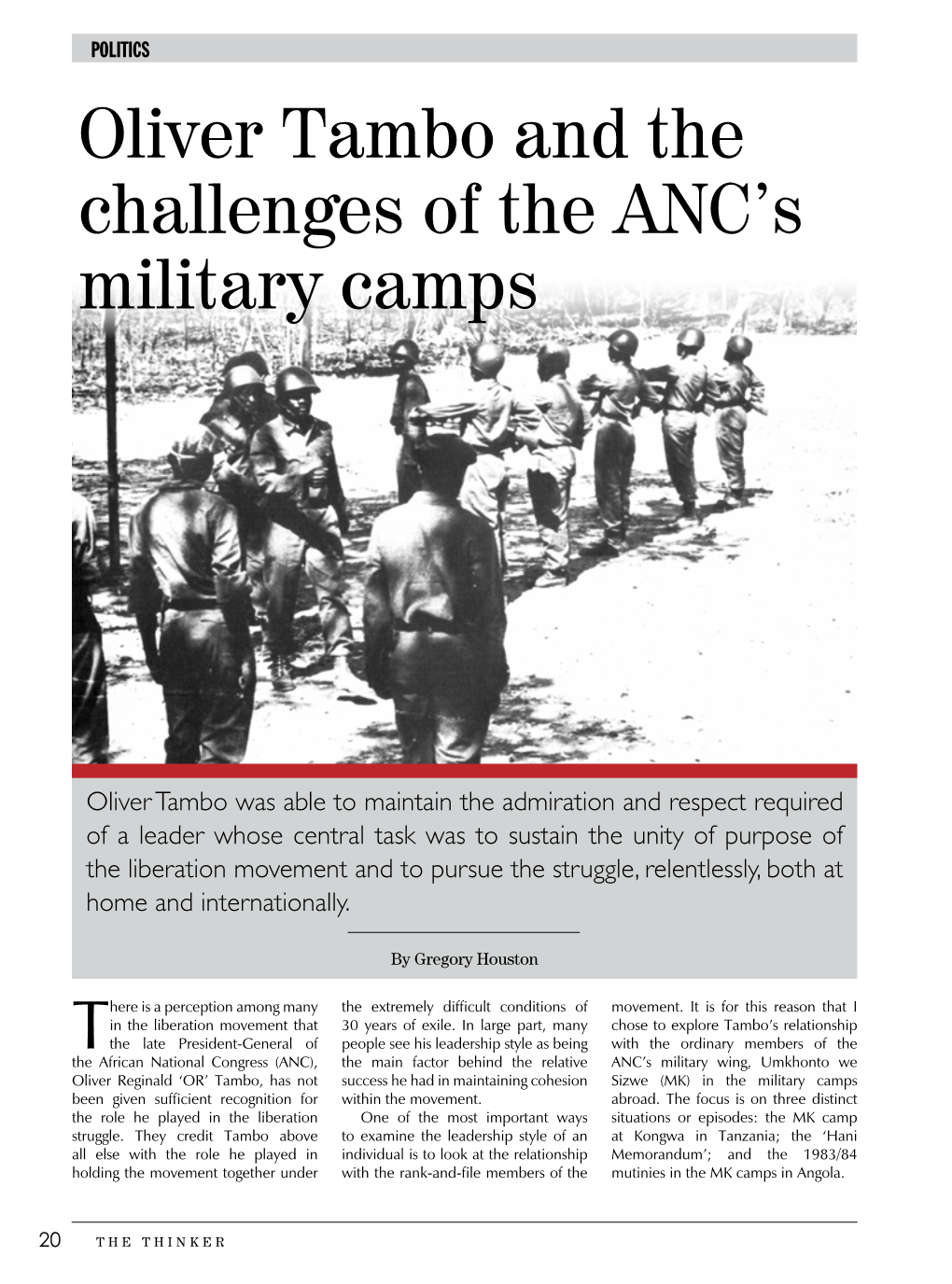 Oliver Tambo and the Challenges of the ANC's Military Camps