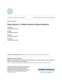 Weather Impacts on Space Operations
