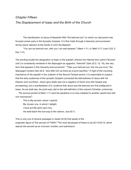 Chapter Fifteen the Displacement of Isaac and the Birth of the Church