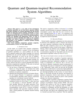 Quantum and Quantum-Inspired Recommendation System Algorithms