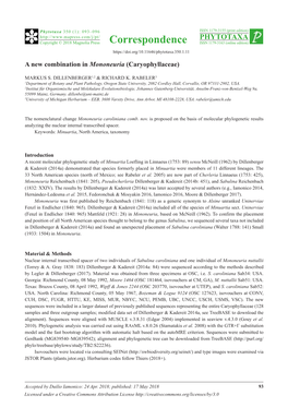 A New Combination in Mononeuria (Caryophyllaceae)