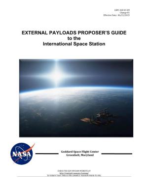 ISS External Payload Proposer's Guide