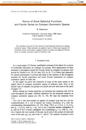Norms of Zonal Spherical Functions and Fourier Series on Compact Symmetric Spaces