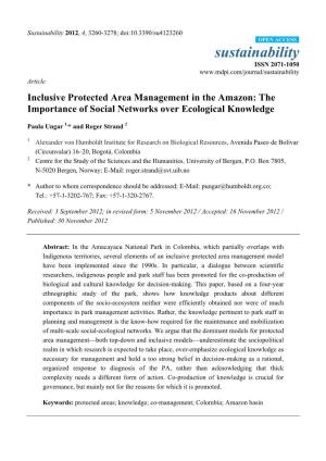 Inclusive Protected Area Management in the Amazon: the Importance of Social Networks Over Ecological Knowledge