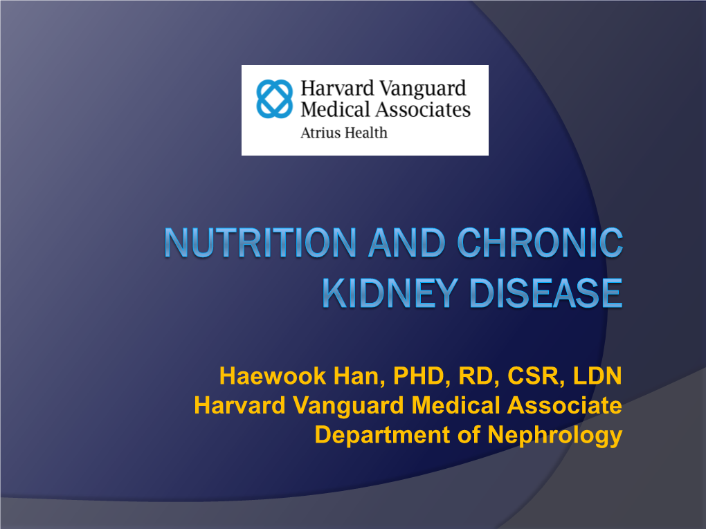 Nutrition And Chronic Kidney Disease - DocsLib