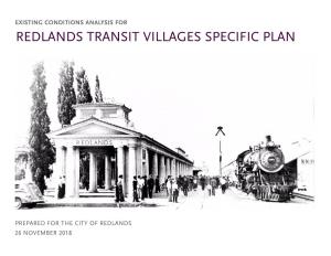 Existing Conditions Analysis for Redlands Transit Villages Specific Plan