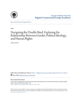 Navigating the Double Bind: Exploring the Relationship Between Gender, Political Ideology, and Human Rights Ashley Archer