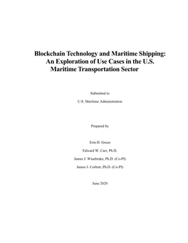 Blockchain Technology and Maritime Shipping: an Exploration of Use Cases in the U.S