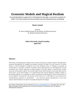 Economic Models and Magical Realism