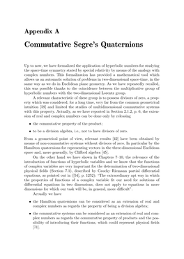 Commutative Segre's Quaternions