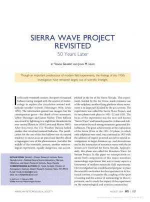SIERRA WAVE PROJECT REVISITED 50 Years Later