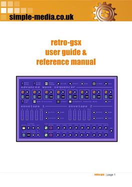 Retro-Gsx User Guide & Reference Manual