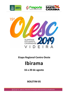 2019 Olesc Boletim 05 Regional Centro Oeste Ibirama.Pdf