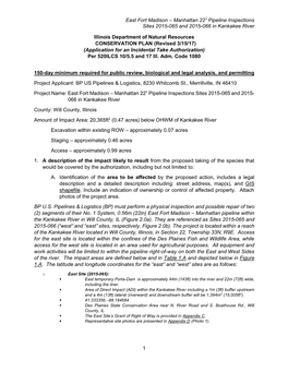 East Fort Madison – Manhattan 22” Pipeline Inspections Sites 2015-065 and 2015-066 in Kankakee River