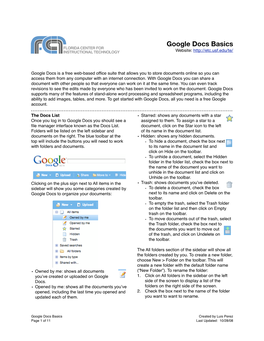 Google Docs Basics Website