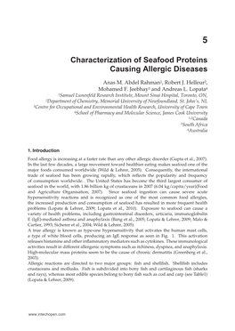 Characterization of Seafood Proteins Causing Allergic Diseases