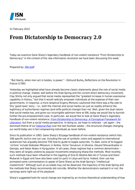 From Dictatorship to Democracy 2.0
