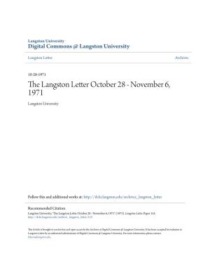The Langston Letter October 28 - November 6, 1971 Langston University