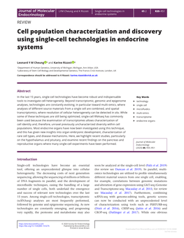 Cell Population Characterization and Discovery Using Single-Cell Technologies in Endocrine Systems