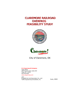 Claremore Railroad Overpass Feasibility Study 2003