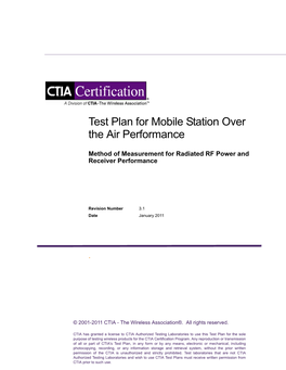Test Plan for Mobile Station Over the Air Performance
