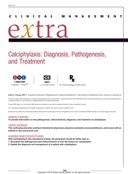 Calciphylaxis: Diagnosis, Pathogenesis, and Treatment