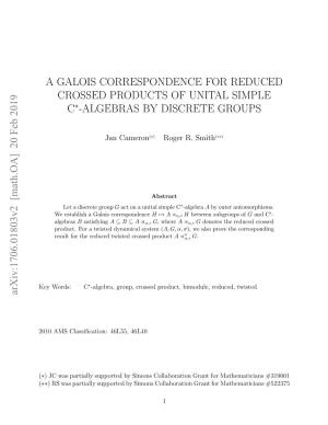 A Galois Correspondence for Reduced Crossed Products of Unital Simple C