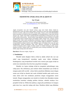 Al-MUBARAK Jurnal Kajian Al-Quran & Tafsir Volume 4, No