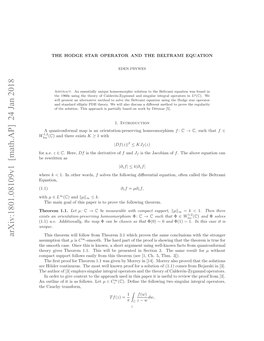 The Hodge Star Operator and the Beltrami Equation 11