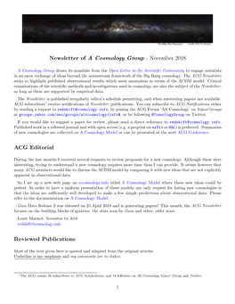 ACG Newsletter Seeks to Highlight Published Observational Results Which Seem Anomalous in Terms of the ΛCDM Model