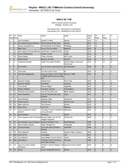 Playlist - WNCU ( 90.7 Fmnorth Carolina Central University) Generated : 05/19/2010 03:16 Pm