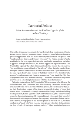 Territorial Politics Mass Incarceration and the Punitive Legacies of the Indian Territory