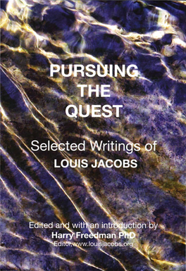 Pursuing the Quest Selected Writings of Louis Jacobs