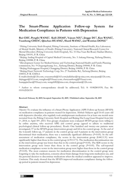 The Smart-Phone Application Follow-Up System for Medication Compliance in Patients with Depression