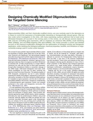 Designing Chemically Modified Oligonucleotides for Targeted Gene