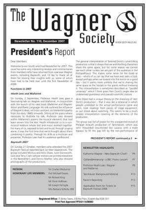 Wagner Society Newsletter 110, December
