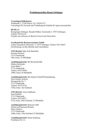 Praktikumsstellen Umkreis Göttingen (PDF)