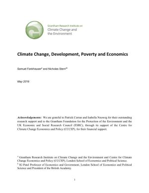 Climate Change, Development, Poverty and Economics