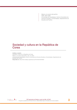 Sociedad Y Cultura En La República De Corea