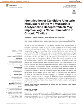 Identification of Candidate Allosteric Modulators of the M1 Muscarinic