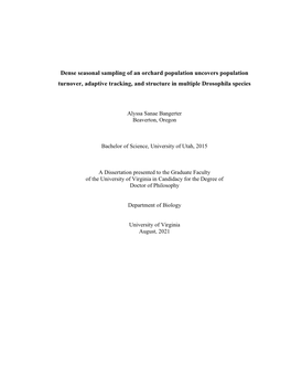 Dense Seasonal Sampling of an Orchard Population Uncovers Population Turnover, Adaptive Tracking, and Structure in Multiple Drosophila Species