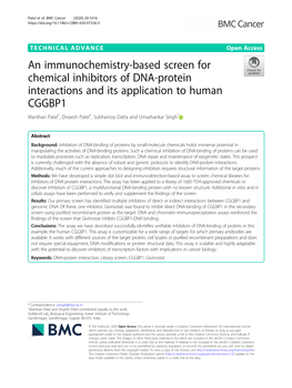 An Immunochemistry-Based Screen for Chemical Inhibitors of DNA-Protein