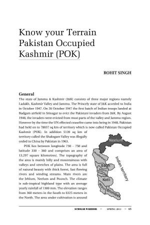 Know Your Terrain Pakistan Occupied Kashmir (POK)